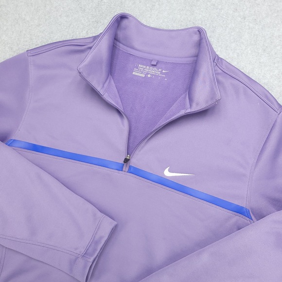 Nike Golf Tour Performance THERMA FIT 1/4 Zip Pullover Mens Small Purple - Picture 1 of 15